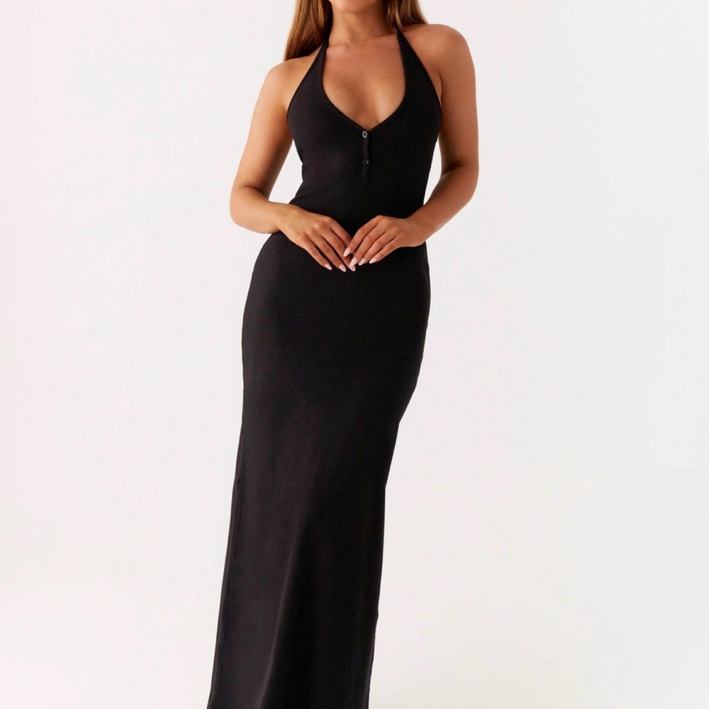 Peppermayo Black Halter Maxi Dress